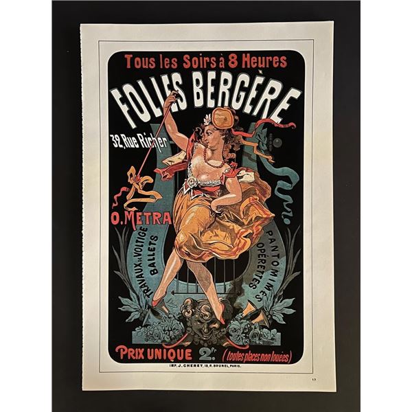 Paris France Follies Bergere Vintage Art Print
