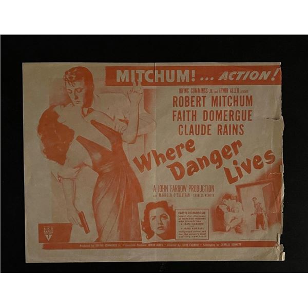 1950 Where Danger Lives Ad Page