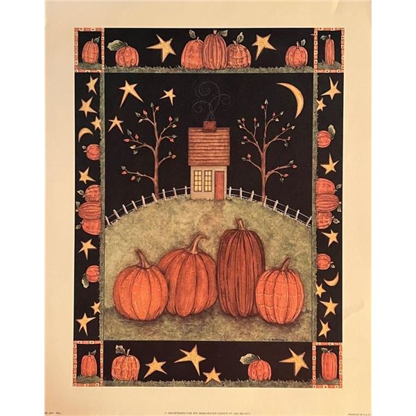 Vintage Country Fall Pumpkin Farmhouse Art Print