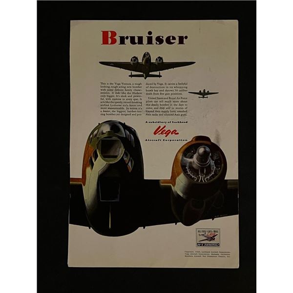 1943 Vega Ventura Aircraft Ad and Coca Cola War Bonds and Stamps Ad on back