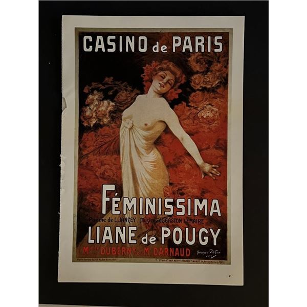 Paris France Follies Bergere Vintage Art Print