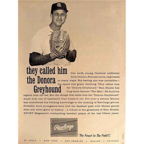 Stan Musial Rawlings magazine ad