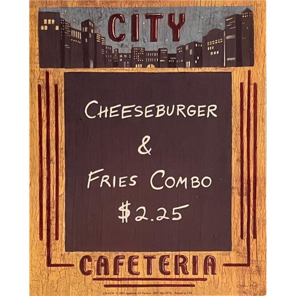 Vintage City Cafe Menu Art Print