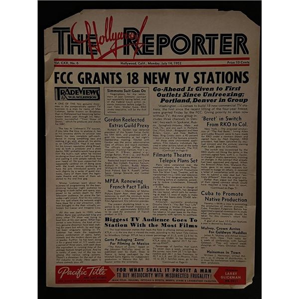 July 1952 The Hollywood Reporter Newspaper
