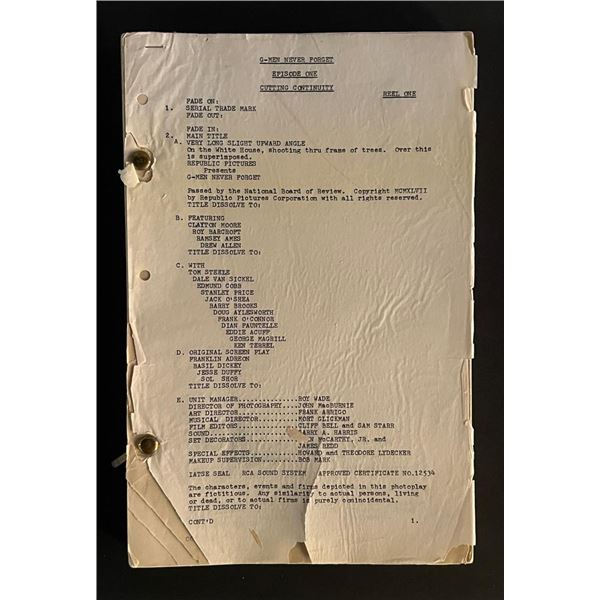 1948 G Men Never Forget Script