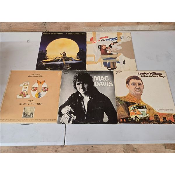 5 VINYL RECORD LOT – ROCK & COUNTRY / JACKSON BROWNE, PETER PAUL & MARY / 1960s–19