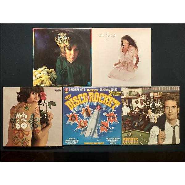 5 VINYL RECORD LOT – POP & DISCO ERA HITS / 1970S–1980S