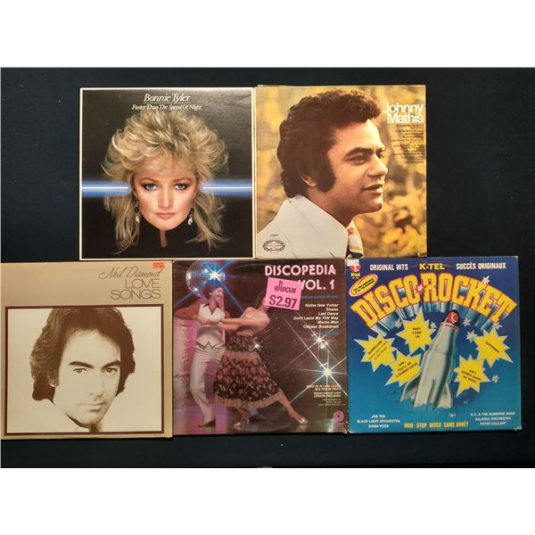 5 VINYL RECORD LOT – POP BALLADS & DISCO ERA