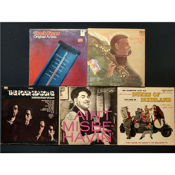 5 VINYL RECORD LOT – ROCK, JAZZ & DIXIELAND MIX