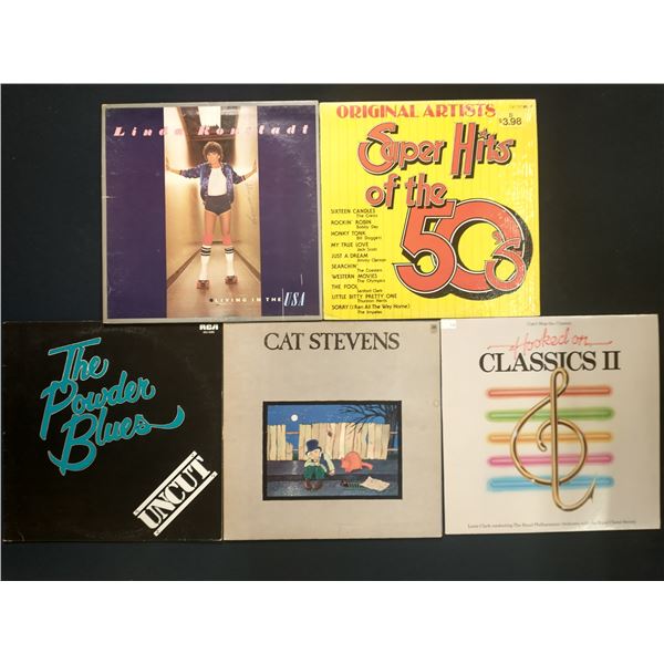 5 VINYL RECORD LOT – ROCK, POP & RETRO HITS
