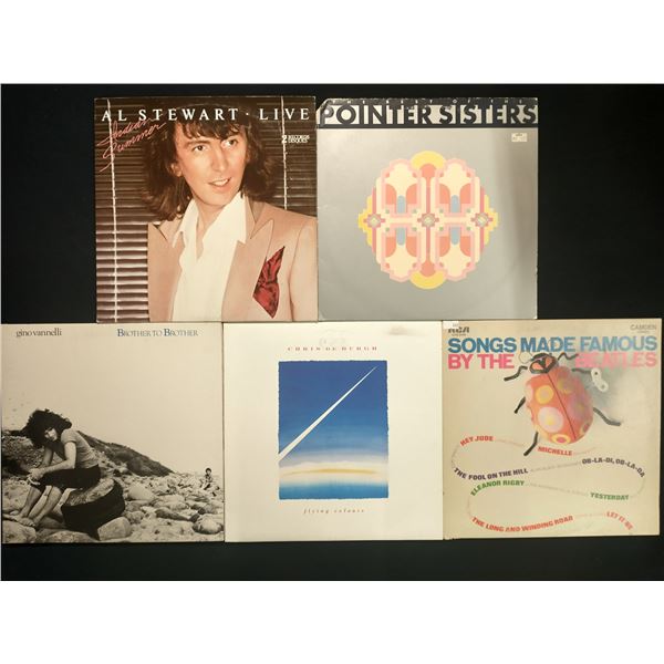 5 VINYL RECORD LOT – 1970s–80s POP & ROCK FAVORITES