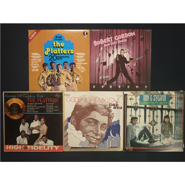 5 VINYL RECORD LOT – DOO-WOP & POP / GOLDEN ERA HITS