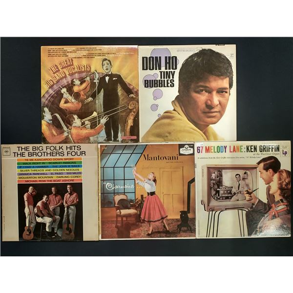 5 VINYL RECORD LOT – EASY LISTENING & FOLK / 1950s–1960s