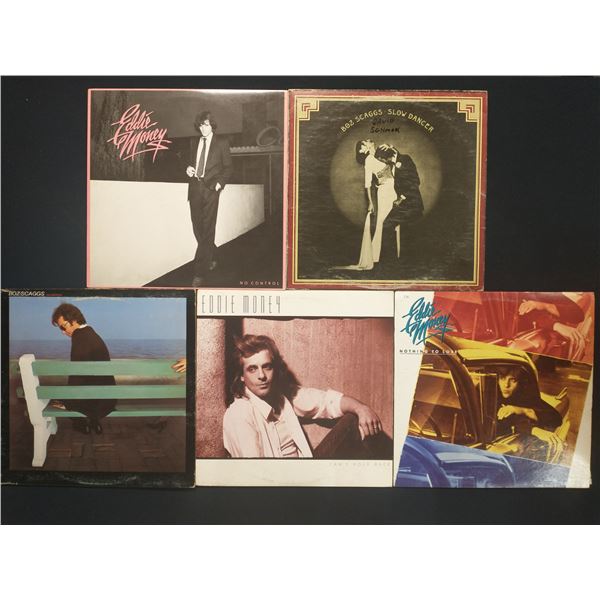 5 VINYL RECORD LOT – CLASSIC ROCK / EDDIE MONEY & BOZ SCAGGS / 1970s–1980s / MAINS