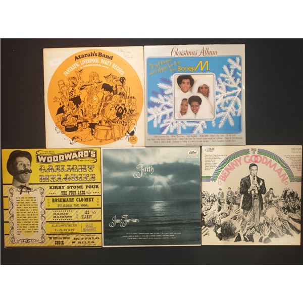 5 VINYL RECORD LOT – VINTAGE & HOLIDAY / BENNY GOODMAN, BONEY M. / 1940s–1970s / J