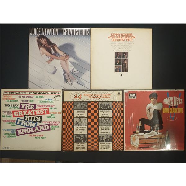 5 VINYL RECORD LOT – POP & ROCK / JUICE NEWTON, KENNY ROGERS / 1960S–1980S / BRITI