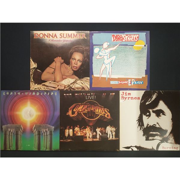 5 VINYL RECORD LOT – SOUL, DISCO & ROCK / DONNA SUMMER, EARTH WIND & FIRE / 1970s–