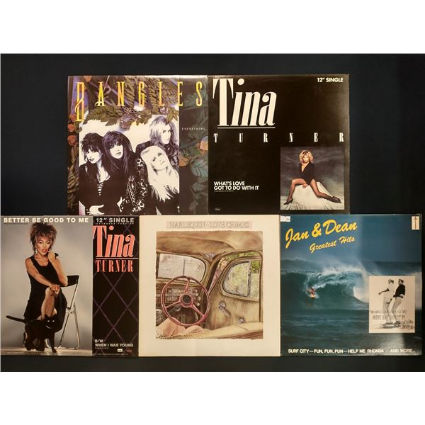 5 VINYL RECORD LOT – POP & ROCK / TINA TURNER, THE BANGLES / 1960s–1980s / HITS & 