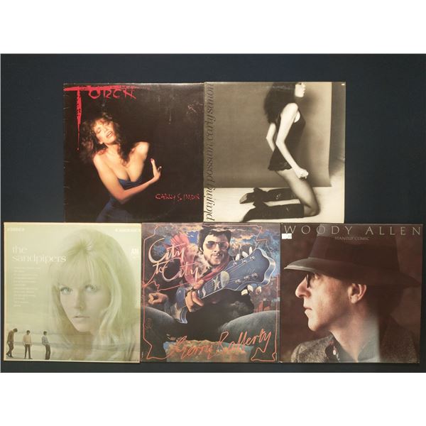 5 VINYL RECORD LOT – POP & SINGER-SONGWRITER / CARLY SIMON, GERRY RAFFERTY / 1970s / ADULT 