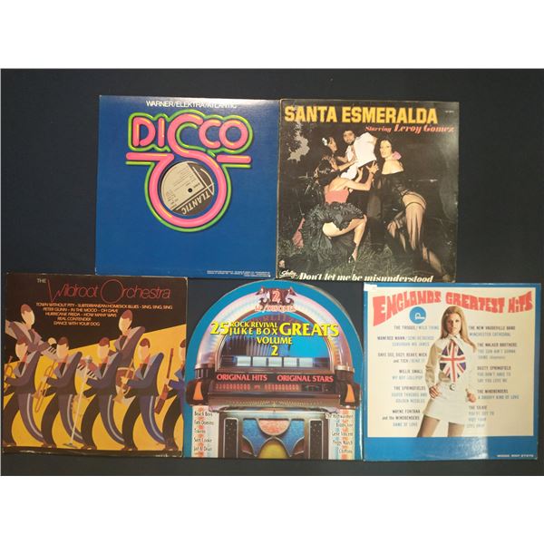 5 VINYL RECORD LOT – DISCO & ROCK REVIVAL / SANTA ESMERALDA / 1950s–1970s / DANCE 