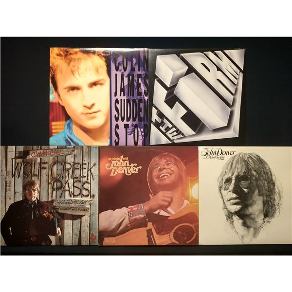 5 VINYL RECORD LOT – ROCK & FOLK / JOHN DENVER, FOREIGNER / 1970s–1980s / FM & ADU