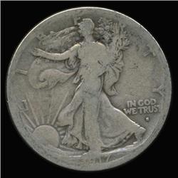 1917S Obverse Walking Liberty Half Dollar Circulated (COI-6335)