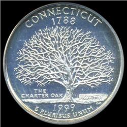 1999S Connecticut Silver 25c Proof Quarter Coin Graded ICG PR70 DCAM (COI-6353)