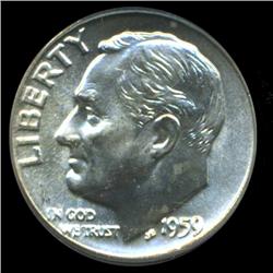 1959D Roosevelt Dime Graded PCGS MS66 FB (COI-6394)