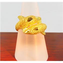 23k Solid Yellow Gold Dolphin Ring 7.7 grams (JEW-1430)