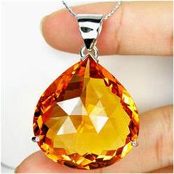 68.65ct Gold Vermeil Pendant Pear Cut Orange Citrine  (JEW-1457)