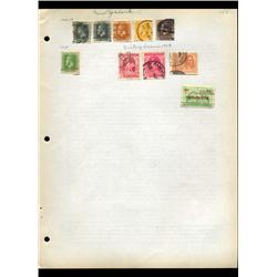 1916 New Zealand Hand Made Stamp Collection Album Page 10 Pieces (STM-0138)