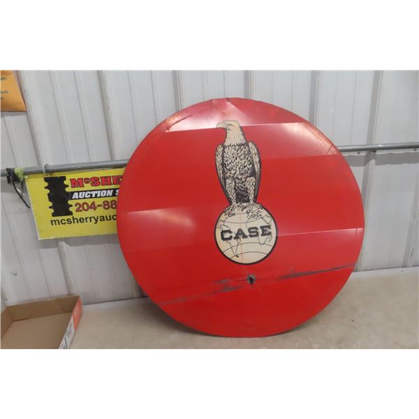 Case Eagle Globe Sign, Painted Metal, 30" Diameter Vintage