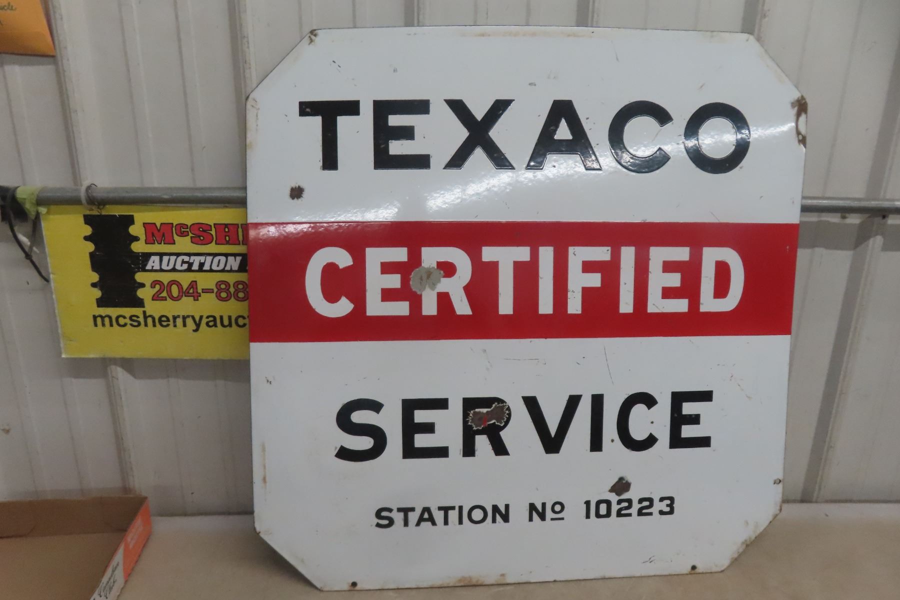 Texaco Sign Posts Texaco Certified Service Porcelain Sign. Station 10223.