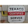 Image 1 : Texaco Certified Service Porcelain Sign. Station 10223. ", 2-Sided, Back Side Painted Over, 1930s o
