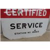 Image 4 : Texaco Certified Service Porcelain Sign. Station 10223. ", 2-Sided, Back Side Painted Over, 1930s o