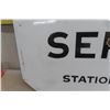 Image 5 : Texaco Certified Service Porcelain Sign. Station 10223. ", 2-Sided, Back Side Painted Over, 1930s o