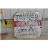 Image 9 : Texaco Certified Service Porcelain Sign. Station 10223. ", 2-Sided, Back Side Painted Over, 1930s o