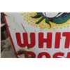 Image 18 : White Rose Porcelain 2-Sided Sign, 7' High, 6' Wide, 1940s