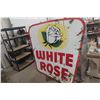 Image 1 : White Rose Porcelain 2-Sided Sign, 7' High, 6' Wide, 1940s