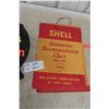 Image 3 : Shell Automotive Lubrication Chart, 1936–1941, Metal Tire Insert Advertising Gulf Deluxe, 15 1/2" D