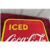 Image 10 : Iced Coca-Cola Here Porcelain Flange Sign, 2-Sided, 19" x 18", 1949 P+M Sign Co.
