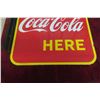 Image 5 : Iced Coca-Cola Here Porcelain Flange Sign, 2-Sided, 19" x 18", 1949 P+M Sign Co.