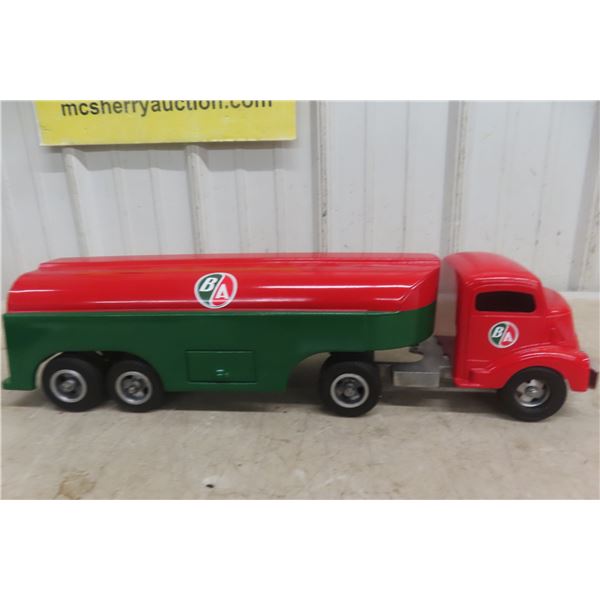 Smith-Miller B.A. Tanker Truck And Trailer, Pressed Steel, 1940s Or 1950s, 22" Long, Professionally