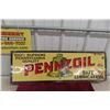 Image 1 : Pennzoil Metal Tin Embossed Sign, 1940s, 11 1/2" x 35 1/2"