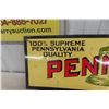 Image 3 : Pennzoil Metal Tin Embossed Sign, 1940s, 11 1/2" x 35 1/2"