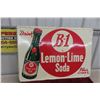 Image 1 : B-1 Lemon Lime Soda Metal Tin Embossed Sign, 1940s, 20" x 28"