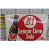 Image 6 : B-1 Lemon Lime Soda Metal Tin Embossed Sign, 1940s, 20" x 28"