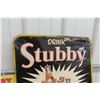 Image 6 : Drink Stubby 5 Delicious Flavors 6-Pack Sign, Metal Tin Embossed, 1940s Or 1950s, 19 1/2" x 29 1/2"
