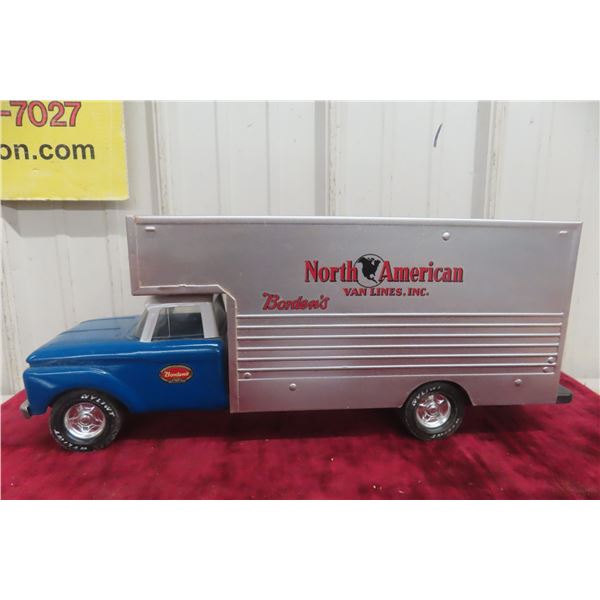 Nylint Bordens North America Van Line, Pressed Steel And Aluminum, 1960s, 18 1/2" Long