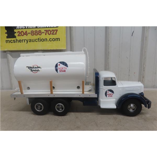 Smith-Miller North Star Skid Fuel Tank, Pressed Steel And Aluminum Casting, 1950s, 21 1/2"